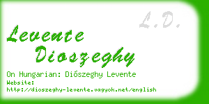 levente dioszeghy business card